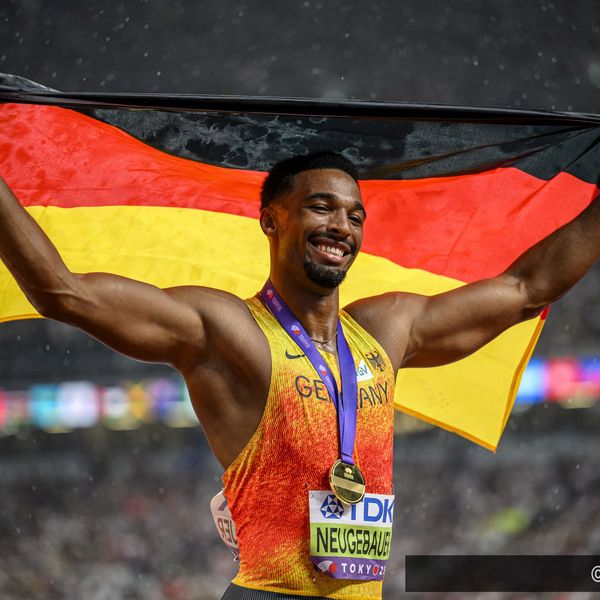 Leo Neugebauer (VfB Stuttgart) nach seinem Triumph bei der WM in Tokio.